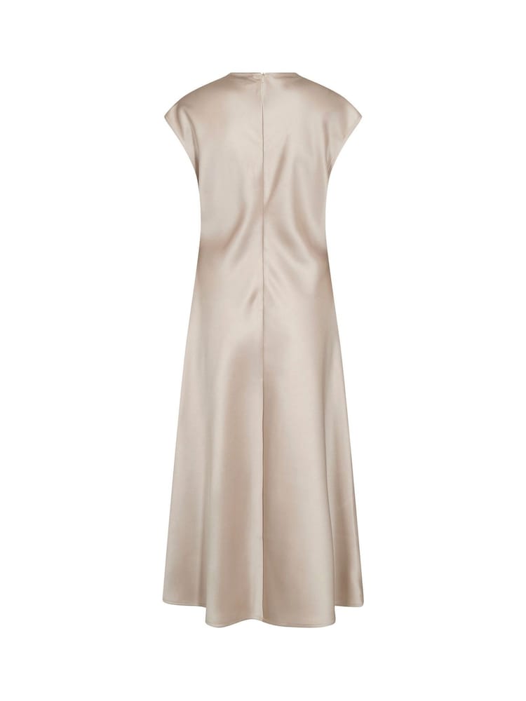 Soaked in Luxury Natural Liva V-Neck Slip Midi Dress - Image 2 of 2