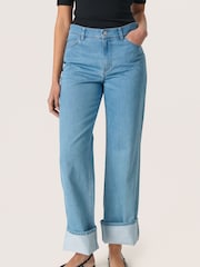Soaked in Luxury Blue Regular Fit 100% Cotton Straight Legs Maise Jeans - Image 1 of 4