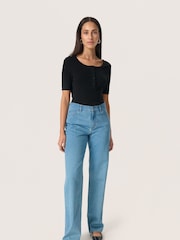 Soaked in Luxury Blue Regular Fit 100% Cotton Straight Legs Maise Jeans - Image 2 of 4