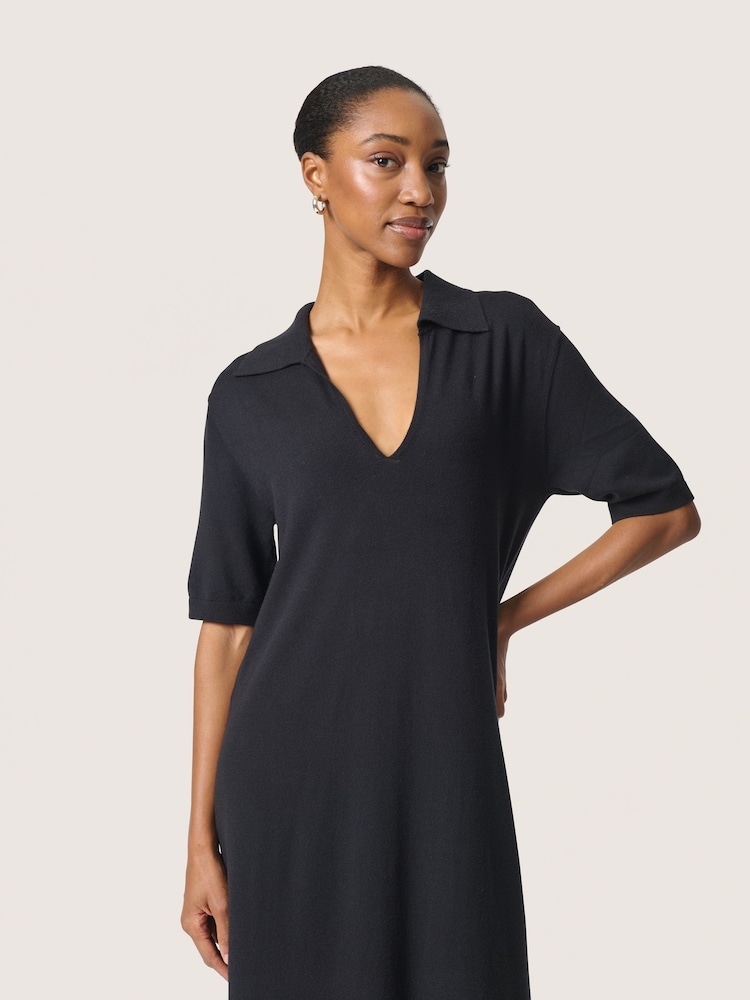 Soaked in Luxury SLSpina Maxi Polo Black Dress - Image 1 of 5