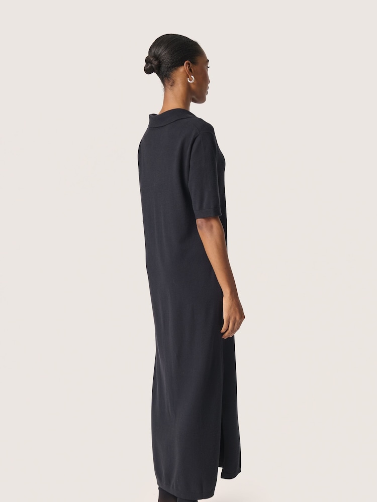Soaked in Luxury SLSpina Maxi Polo Black Dress - Image 2 of 5