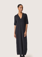 Soaked in Luxury SLSpina Maxi Polo Black Dress - Image 3 of 5