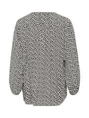 Soaked in Luxury SLArjana Black Blouse with Round Neck and Dots - Image 6 of 6