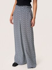 Soaked In Luxury Wide-Leg Elastic Waist Black Pants - Image 1 of 6