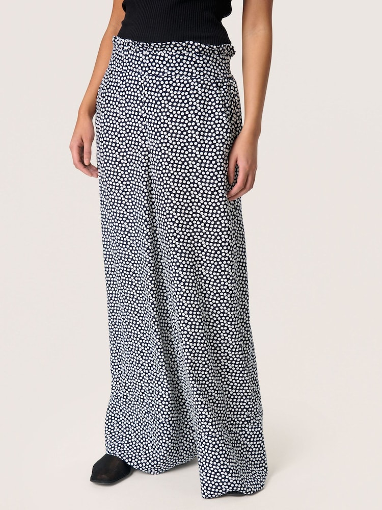 Soaked In Luxury Wide-Leg Elastic Waist Black Pants - Image 1 of 6