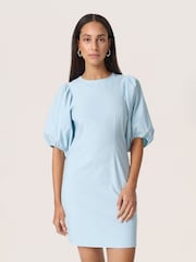 Soaked in Luxury Blue Elegant Round Neck Midi Dress - Image 1 of 6