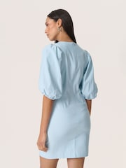 Soaked in Luxury Blue Elegant Round Neck Midi Dress - Image 2 of 6