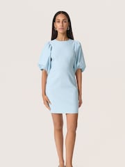Soaked in Luxury Blue Elegant Round Neck Midi Dress - Image 3 of 6