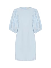 Soaked in Luxury Blue Elegant Round Neck Midi Dress - Image 5 of 6