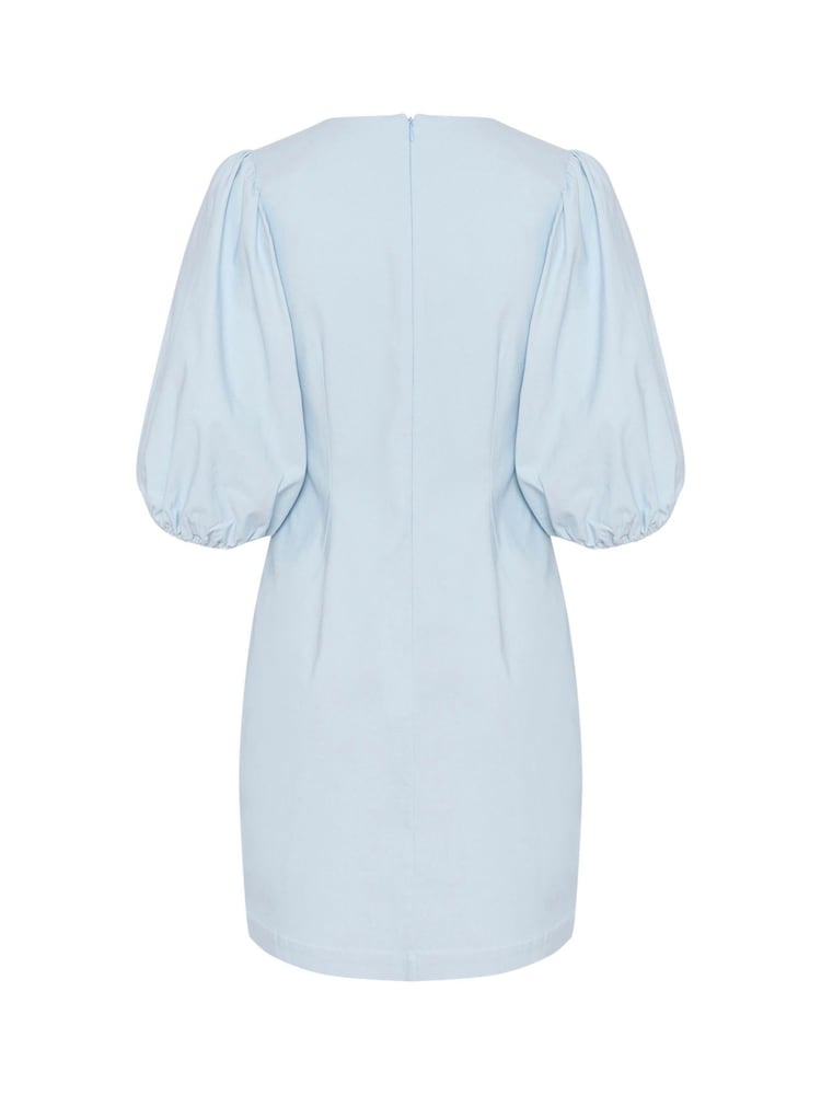 Soaked in Luxury Blue Elegant Round Neck Midi Dress - Image 6 of 6