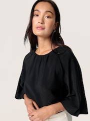 Soaked in Luxury SLLeodora Half Sleeves Black Blouse - Image 1 of 5