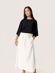 Soaked in Luxury SLLeodora Half Sleeves Black Blouse - Image 3 of 5