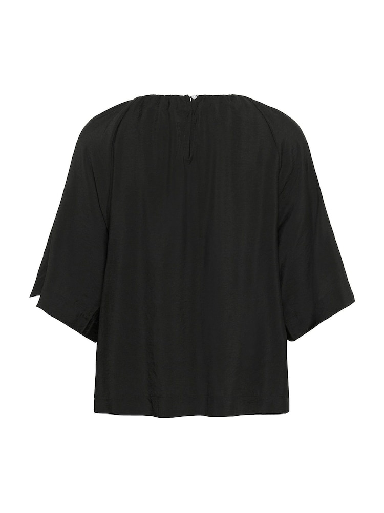 Soaked in Luxury SLLeodora Half Sleeves Black Blouse - Image 5 of 5