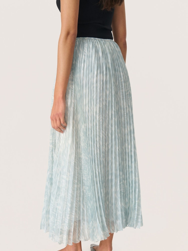 Soaked in Luxury Blue Marta Plisse Midi Skirt - Image 2 of 6