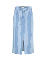 Soaked in Luxury Blue 100% Cotton Maisa Midi Denim Skirt - Image 5 of 6