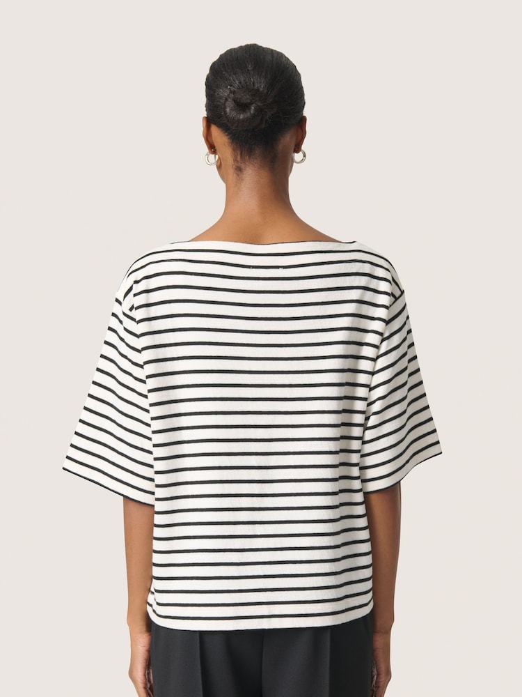Soaked in Luxury Loose Fit SLIngina Slash Neck White Sweatshirt - Image 2 of 6