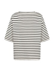 Soaked in Luxury Loose Fit SLIngina Slash Neck White Sweatshirt - Image 5 of 6