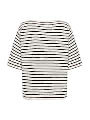 Soaked in Luxury Loose Fit SLIngina Slash Neck White Sweatshirt - Image 6 of 6