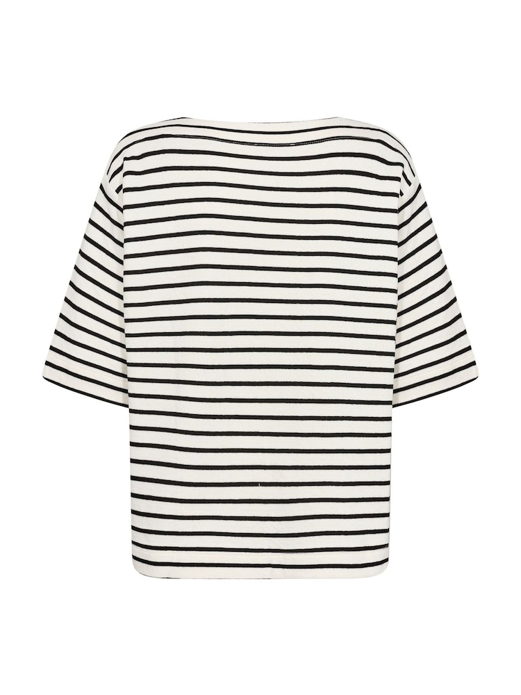 Soaked in Luxury Loose Fit SLIngina Slash Neck White Sweatshirt - Image 6 of 6