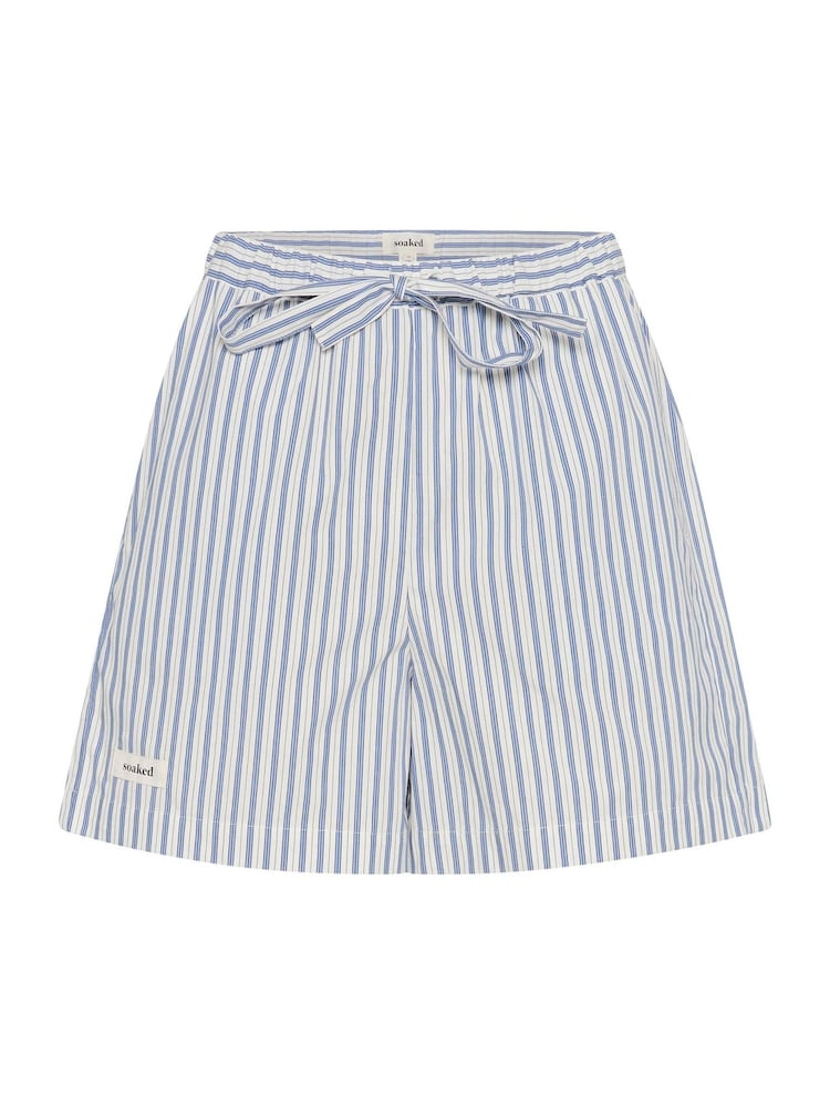 Soaked in Luxury 100% Cotton SLMimilou Striped Elastic Waist White Shorts - Image 5 of 6