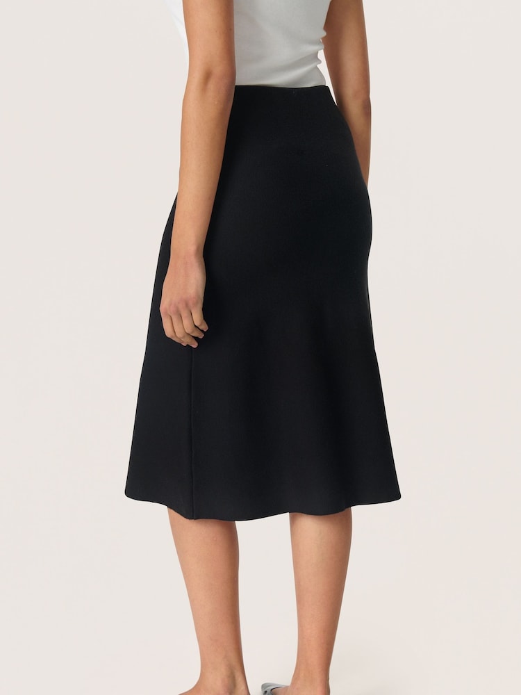 Soaked in Luxury SLSPina Knitted Knee Length Black Skirt - Image 2 of 6