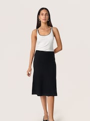 Soaked in Luxury SLSPina Knitted Knee Length Black Skirt - Image 3 of 6