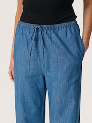 Soaked in Luxury Blue SLChamy Trousers with Wide Legs - Image 4 of 6