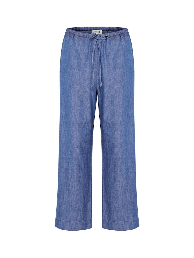 Soaked in Luxury Blue SLChamy Trousers with Wide Legs - Image 5 of 6