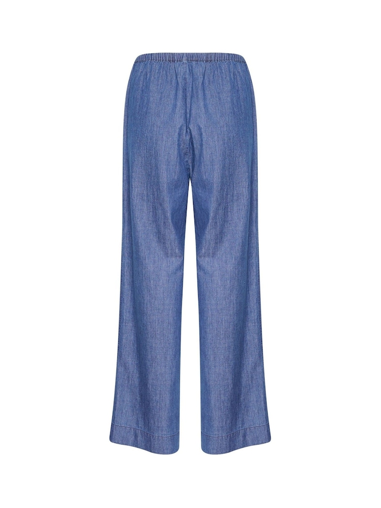 Soaked in Luxury Blue SLChamy Trousers with Wide Legs - Image 6 of 6