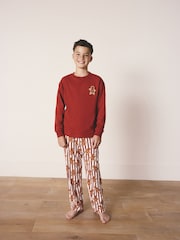 Red/Cream Gingerbread Stripe Single Family Christmas Pyjamas (9mths-16yrs) - Image 4 of 8