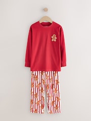 Red/Cream Gingerbread Stripe Single Family Christmas Pyjamas (9mths-16yrs) - Image 6 of 8