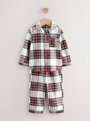 Neutral/Red Check Family Christmas Single Button Through Pyjamas (9mths-16yrs) - Image 4 of 7