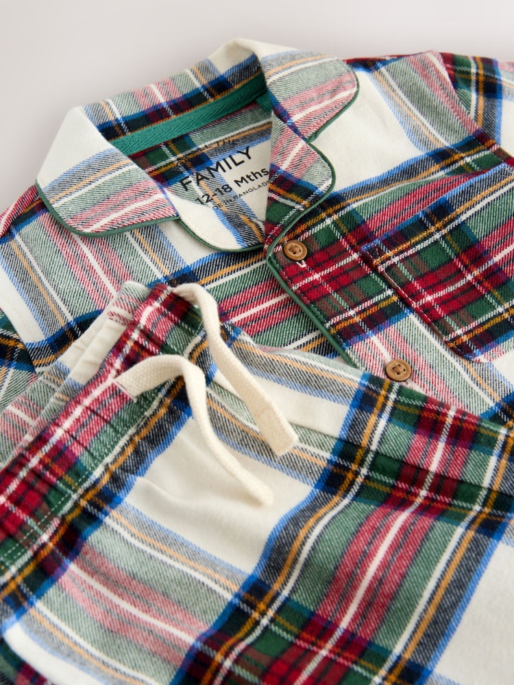 Neutral/Red Check Family Christmas Single Button Through Pyjamas (9mths-16yrs) - Image 7 of 7