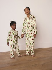 Neutral Grinch Single Button Through Xmas Pyjamas (9mths-16yrs) - Image 3 of 9