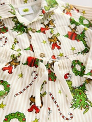 Neutral Grinch Single Button Through Xmas Pyjamas (9mths-16yrs) - Image 8 of 9