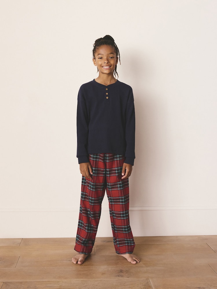 Red Check Single Button Through Xmas Pyjamas (9mths-16yrs) - Image 1 of 6