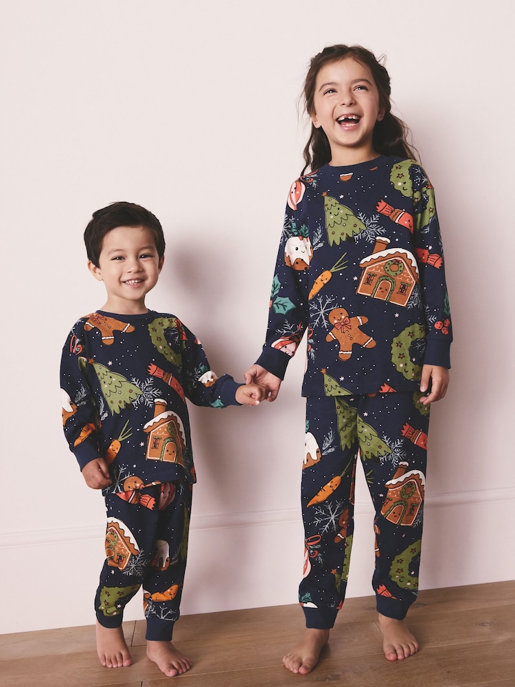 Navy Festive Food Family Xmas Pyjamas (9mths-16yrs) - Image 1 of 7