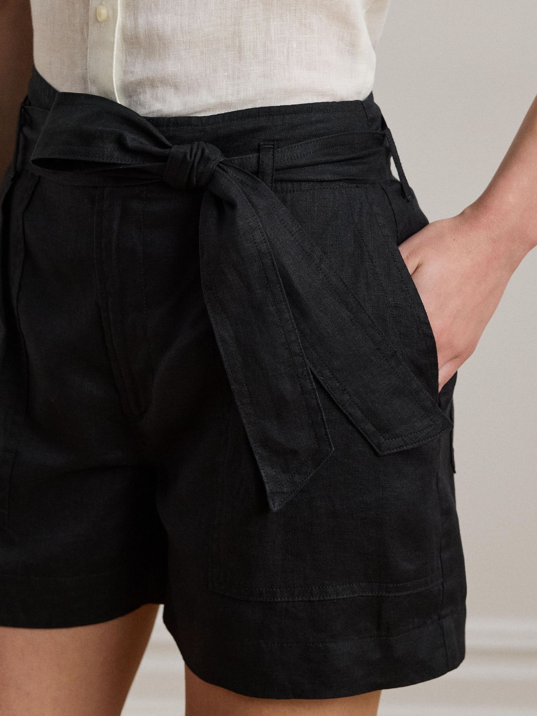 Buy Polo Ralph Lauren Black 100% Linen Shorts from the Next UK