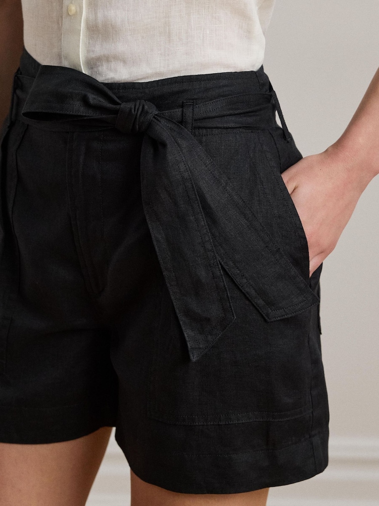 Polo Ralph Lauren Black 100% Linen Shorts - Image 5 of 6