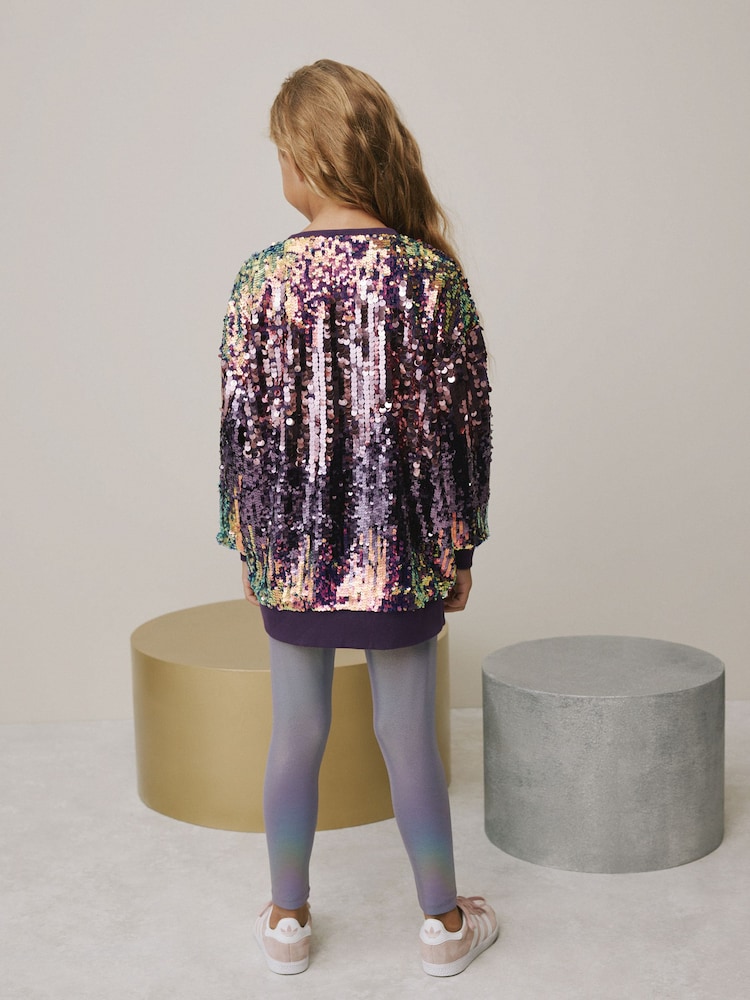 Pink Sequin Sweatshirt And Foil Leggings Set (3-16yrs) - Image 3 of 3