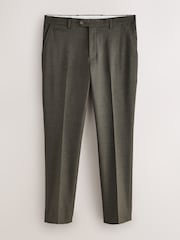 Brown Puppytooth Slim Fit Smart Trousers With Internal Side Elastic Waistband - Image 10 of 14