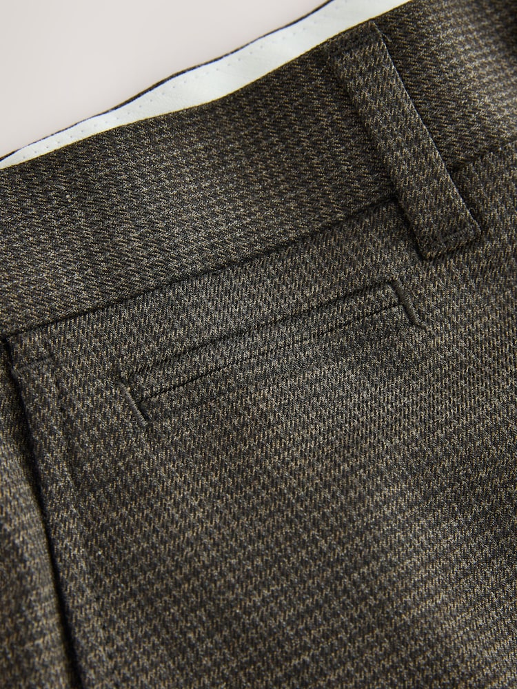 Brown Puppytooth Slim Fit Smart Trousers With Internal Side Elastic Waistband - Image 10 of 10 Brown Puppytooth Slim Fit Smart Trousers With Internal Side Elastic Waistband - Image 10 of 10