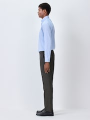 Brown Puppytooth Slim Fit Smart Trousers With Internal Side Elastic Waistband - Image 6 of 14
