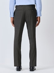 Brown Puppytooth Slim Fit Smart Trousers With Internal Side Elastic Waistband - Image 7 of 14