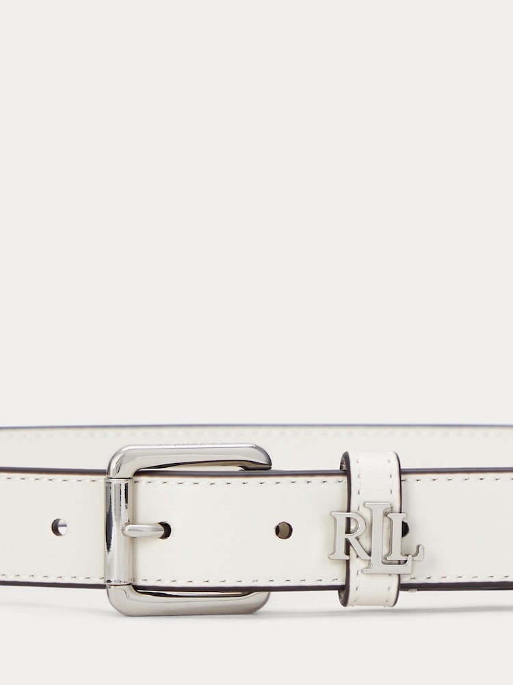 Lauren Ralph Lauren Logo-Keeper Leather Skinny Belt - Imagen 2 de 2