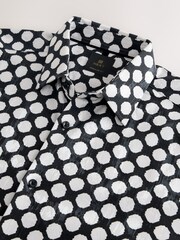 Black/White Polka Dot Printed Long Sleeve Shirt - Image 2 of 3