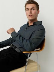 Black/Gold Regular Fit Smart Trimmed 100% Cotton Long Sleeve Party Shirt - Image 4 of 9