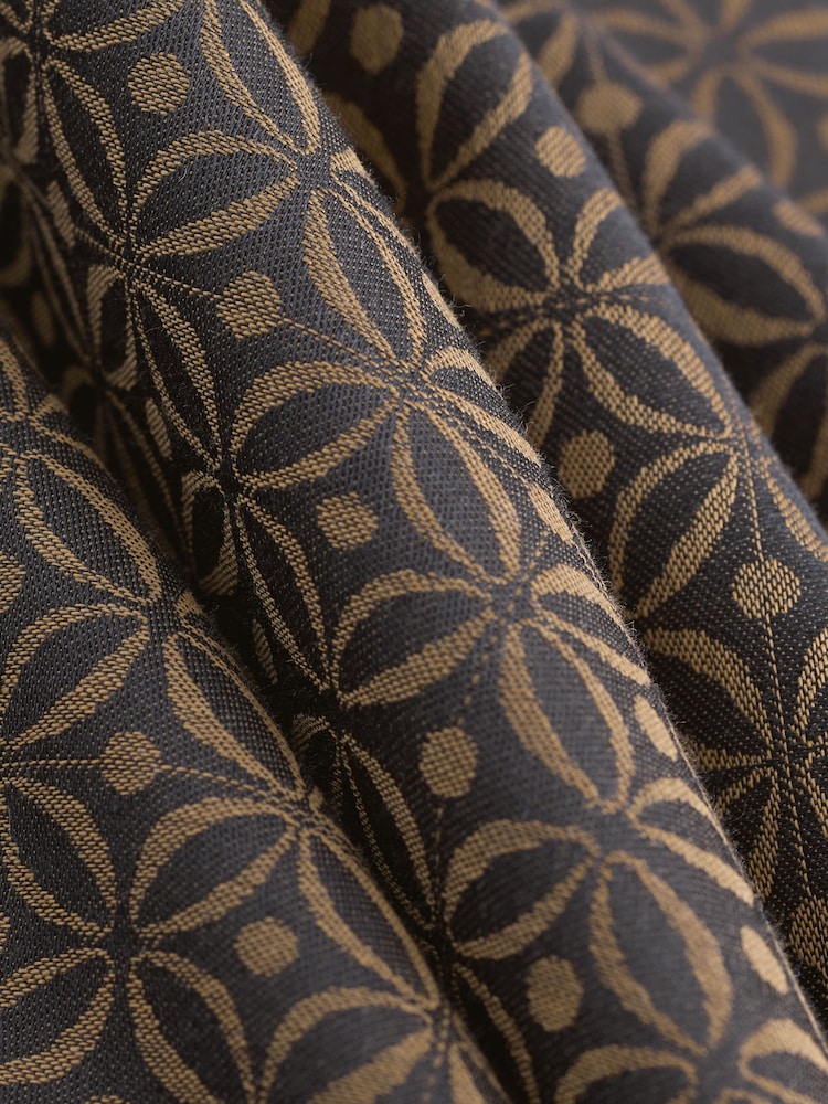 Black/Gold 100% Cotton Jaquard Long Sleeve Shirt - Image 2 of 3