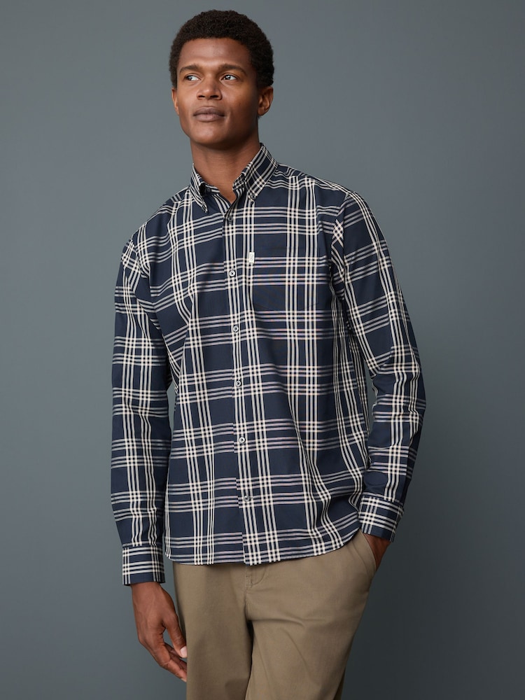 Navy Regular Fit Easy Iron Button Down Oxford Shirt - Image 1 of 7 Navy Regular Fit Easy Iron Button Down Oxford Shirt - Image 1 of 7