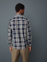 Navy Regular Fit Easy Iron Button Down Oxford Shirt - Image 3 of 7